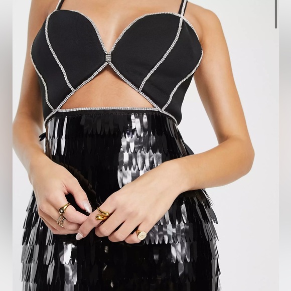 ASOS Diamond Sequin Midi Dress - Picture 3 of 5